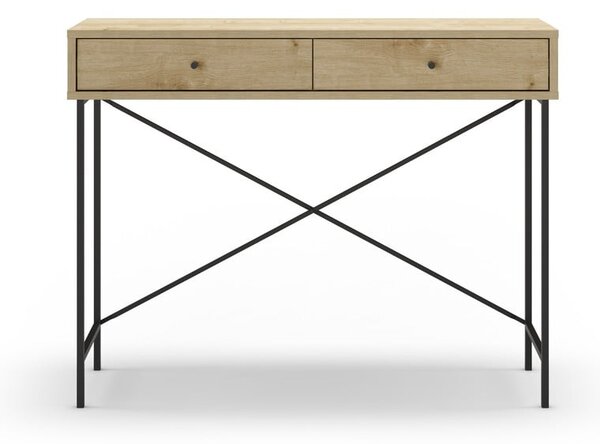 Consolle con piano in rovere decorato in colore naturale 35x110 cm Titan - Marckeric