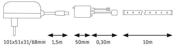 Paulmann 78978 - Striscia LED RGB/20W dimmerabile SIMPLED 5m 230V + TC