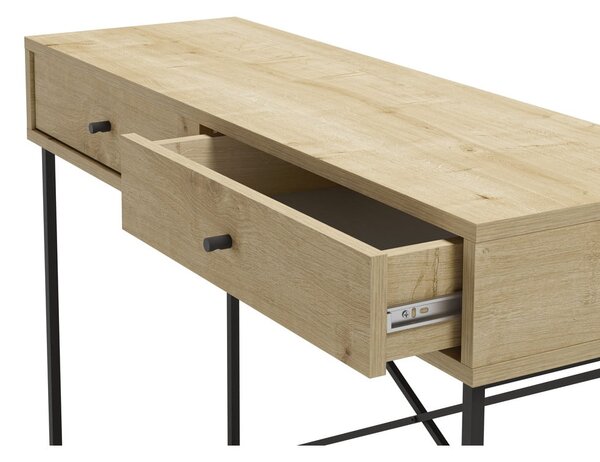 Consolle con piano in rovere decorato in colore naturale 35x110 cm Titan - Marckeric