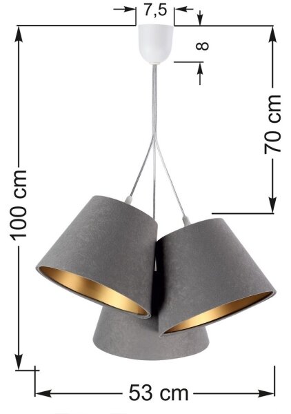 Lampadario a sospensione AMBROSIA 3xE27/60W/230V