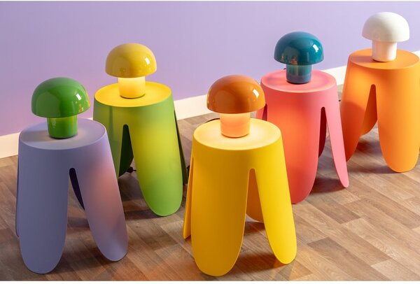 Lampada da tavolo bianca con paralume in metallo (altezza 20 cm) Fat Mushroom - Leitmotiv