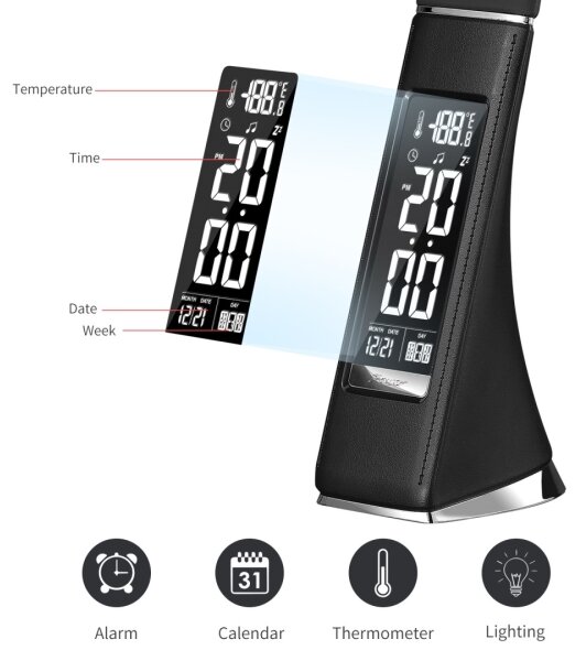 Brilagi - Lampada da tavolo dimmerabile a LED con display PELLE LED/7W/230V nero