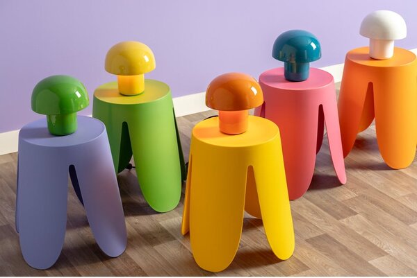 Lampada da tavolo bianca con paralume in metallo (altezza 20 cm) Fat Mushroom - Leitmotiv