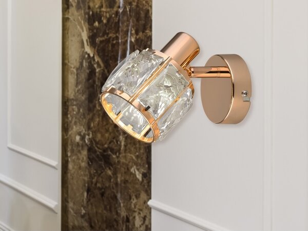 Faretto da parete DUBAI 1xE14/40W/230V Oro rosa