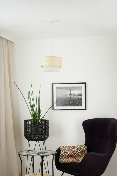 Brilagi - Lampadario a sospensione con filo ARIZONA BOHO 1xE27/15W/230V diametro 25 cm beige/bianco