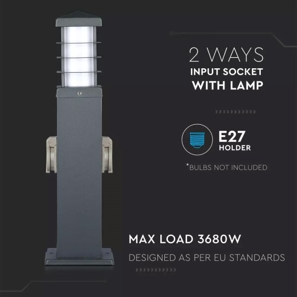 Lampada da esterno con prese 1xE27/13W/230V IP44