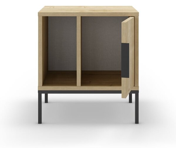Comodino in rovere decorato in colore naturale Lani - Marckeric