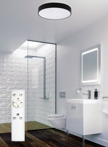 Top Light-Plafoniera LED da bagno PETAL LED/48W/230V IP44 diametro 48 cm black+RC