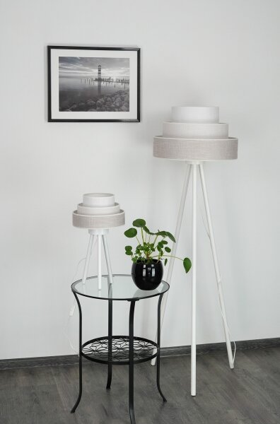 Brilagi - Lampada da tavolo ALASKA LUNETA 1xE27/15W/230V grigio/color crema