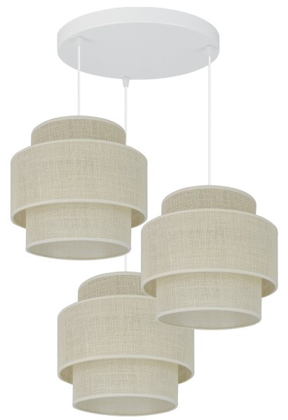 Brilagi - Lampadario a sospensione SPACE YUTE 3xE27/15W/230V crema/bianco