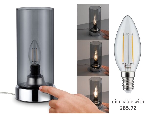 Paulmann 77056 - Lampada da tavolo touch PINJA 1xE14/40W 230V