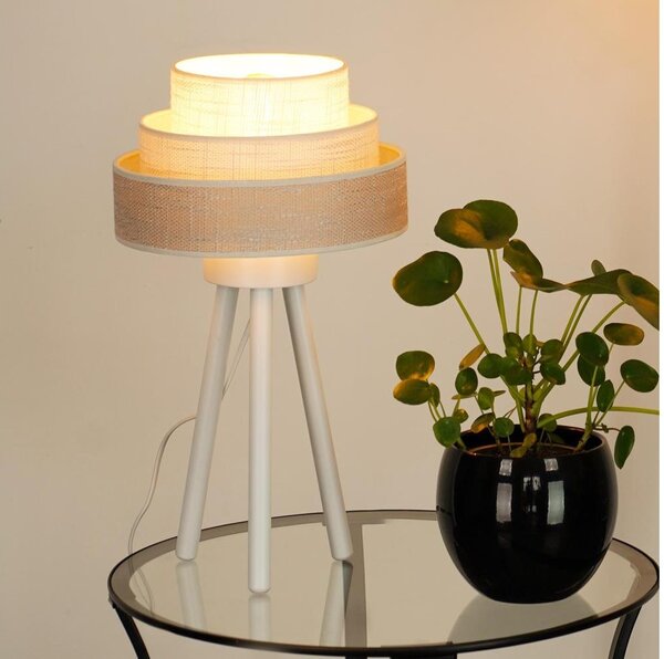 Brilagi - Lampada da tavolo ALASKA LUNETA 1xE27/15W/230V grigio/color crema