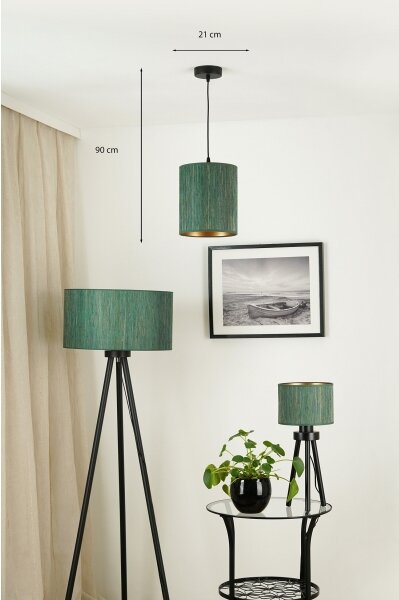 Brilagi - Lampadario a sospensione con filo BOSTON ROLLER 1xE27/15W/230V diametro 21 cm verde/oro