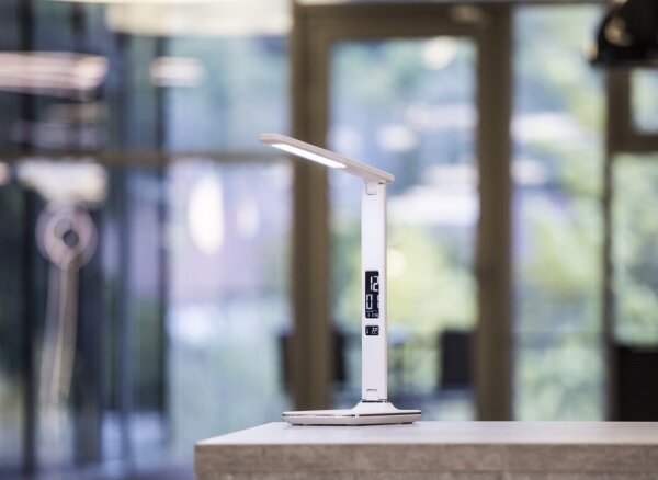 Immax 08934L - Lampada LED da tavolo con display KINGFISHER LED/9W/230V bianco