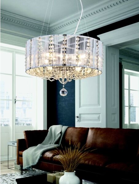 Globo 15091H - Lampadario di cristallo a sospensione WALLA 4xE14/40W/230V