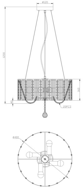 Globo 15091H - Lampadario di cristallo a sospensione WALLA 4xE14/40W/230V
