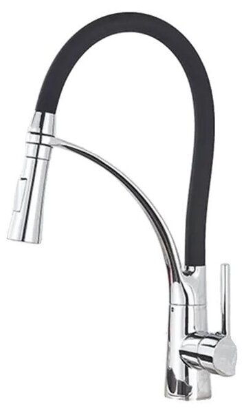 Rubinetto da cucina, con erogatore estraibile, design moderno, cromato, finitura cromata