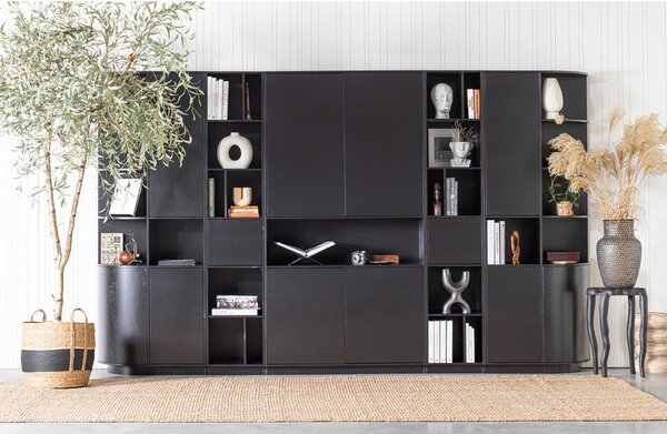 Libreria modulare in legno di pino nero 40x210 cm Finca - WOOOD
