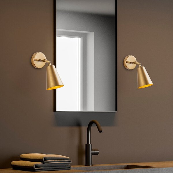 Lampada da parete dorata ø 10 cm Evander – Opviq lights
