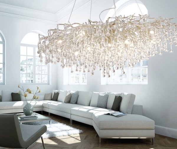 Paul Neuhaus 2031-55 - Lampadario a sospensione con filo ICICLE 15xG9/40W/230V 75x150 cm cromo