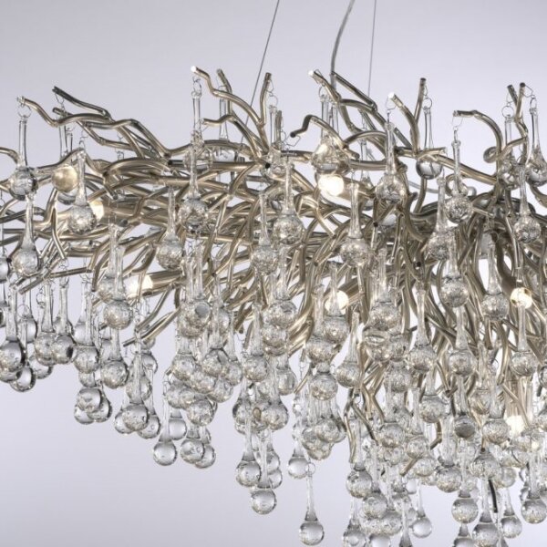 Paul Neuhaus 2031-55 - Lampadario a sospensione con filo ICICLE 15xG9/40W/230V 75x150 cm cromo