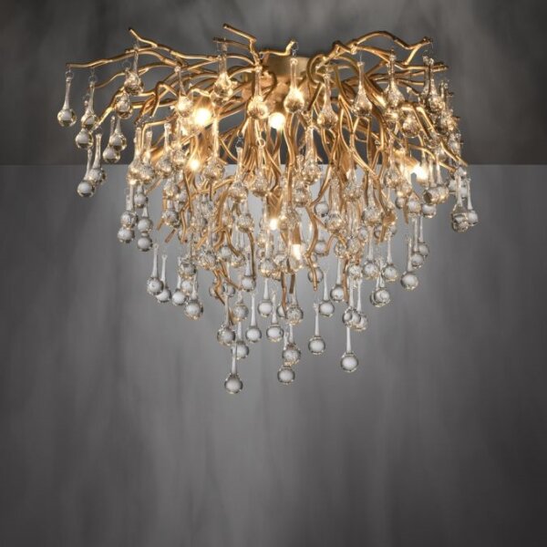 Paul Neuhaus 8091-11 - Lampadario a plafone ICICLE 9xG9/40W/230V diametro 50 cm ottone