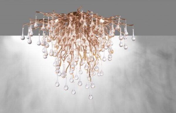Paul Neuhaus 8091-11 - Lampadario a plafone ICICLE 9xG9/40W/230V diametro 50 cm ottone