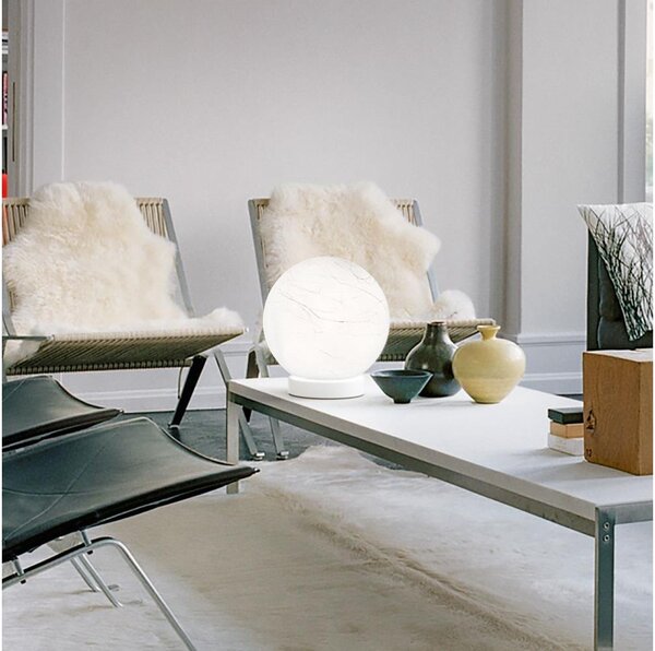 Ideal Lux - Lampada da tavolo CARTA 1xE27/25W/230V diametro 20 cm bianco
