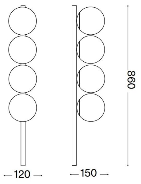 Ideal Lux - Plafoniera LED BINOMIO 4xG9/3W/230V nero