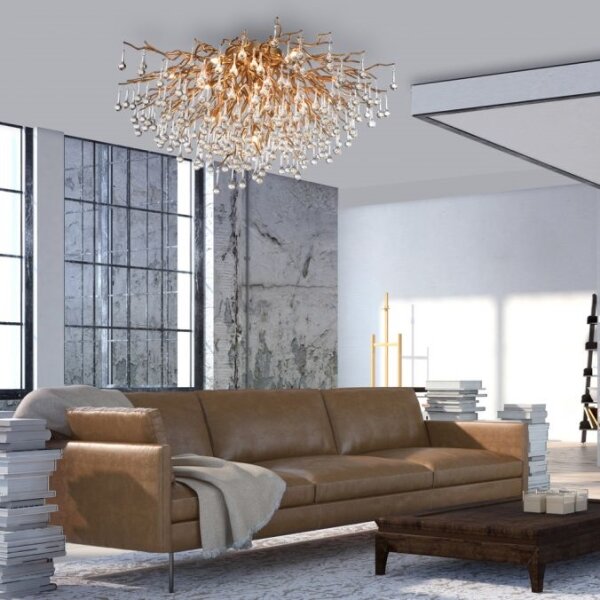 Paul Neuhaus 8092-11 - Lampadario a plafone ICICLE 14xG9/40W/230V diametro 100 cm ottone