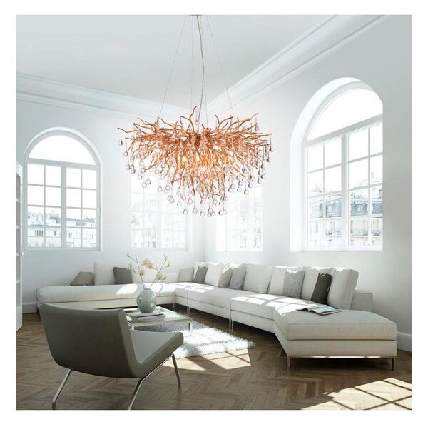 Paul Neuhaus 2192-11 - Lampadario a sospensione con filo ICICLE 10xG9/40W/230V 50x100 cm ottone