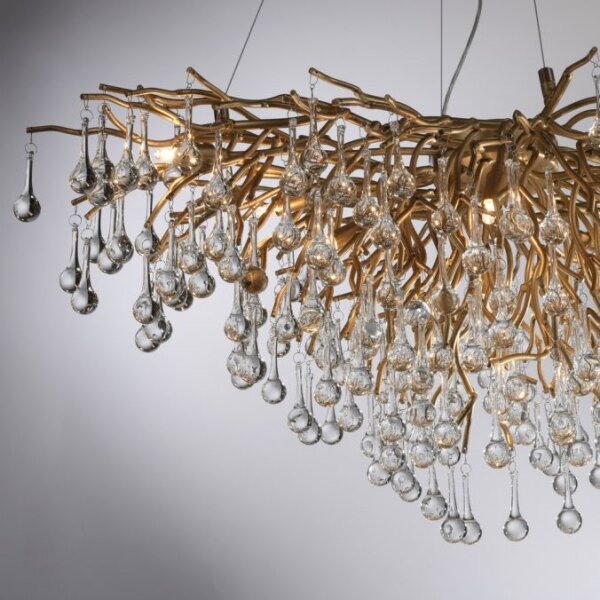 Paul Neuhaus 2192-11 - Lampadario a sospensione con filo ICICLE 10xG9/40W/230V 50x100 cm ottone