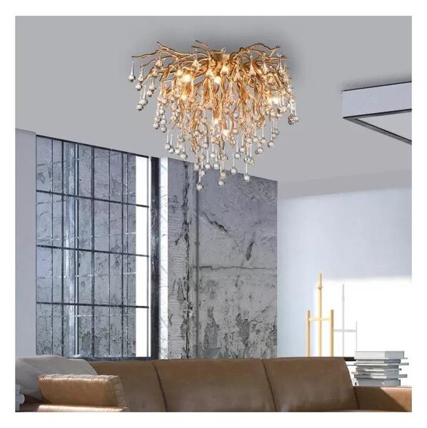Paul Neuhaus 8091-11 - Lampadario a plafone ICICLE 9xG9/40W/230V diametro 50 cm ottone