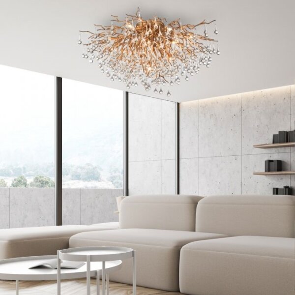 Paul Neuhaus 8092-11 - Lampadario a plafone ICICLE 14xG9/40W/230V diametro 100 cm ottone