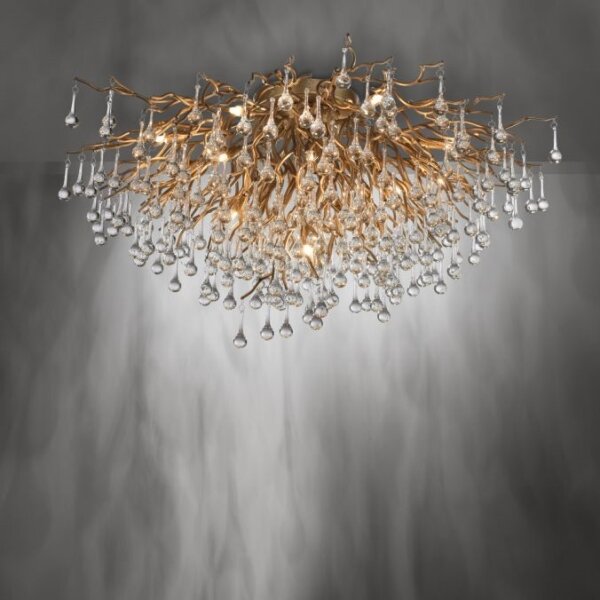Paul Neuhaus 8092-11 - Lampadario a plafone ICICLE 14xG9/40W/230V diametro 100 cm ottone