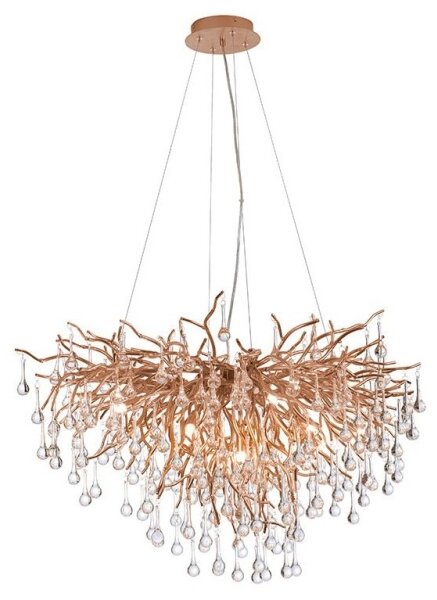 Paul Neuhaus 2192-11 - Lampadario a sospensione con filo ICICLE 10xG9/40W/230V 50x100 cm ottone