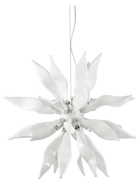 Ideal Lux - Lampadario LED a sospensione con filo LEAVES 8xG9/3W/230V diametro 63 cm bianco