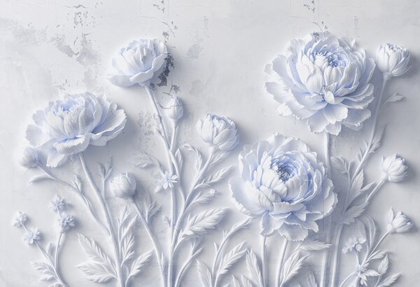 Carta da parati Fiori su sfondo di cemento stile grunge, Carta da parati 3D, Carta da parati Fiori 3D, w03553v1 : Uwalls.it