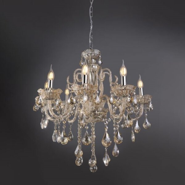 Paul Neuhaus 3081-97 - Lampadario di cristallo su catena GRACIA 8xE14/40W/230V dorato