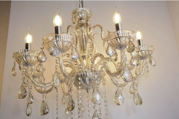 Paul Neuhaus 3081-97 - Lampadario di cristallo su catena GRACIA 8xE14/40W/230V dorato