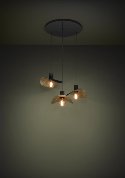 Eglo 390395 - Lampadario a sospensione con filo SACEDA 3xE27/40W/230V nero/oro