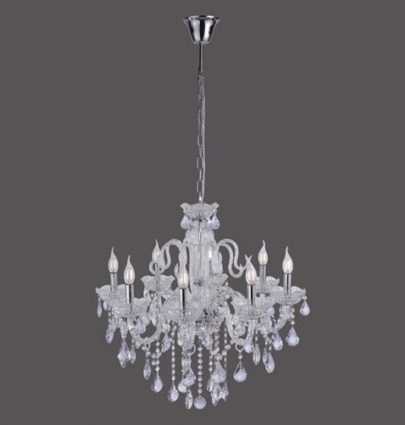 Paul Neuhaus 3081-00 - Lampadario di cristallo su catena GRACIA 8xE14/40W/230V argento
