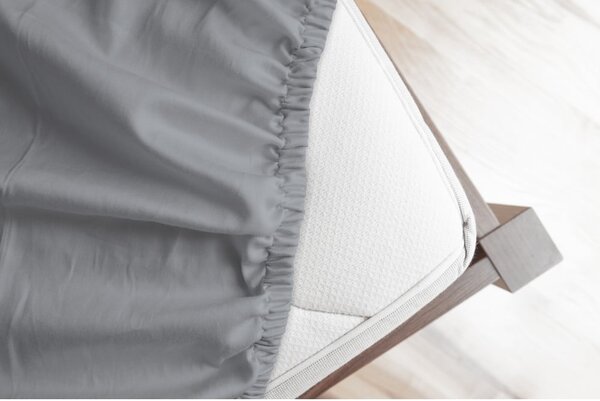 Lenzuolo con angoli grigio in flanella 90x200 cm – Good Morning