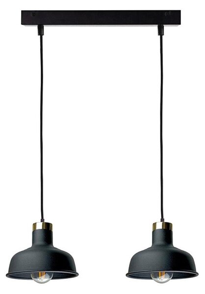 Lampadario a sospensione con filo HEBE 2xE27/60W/230V nero