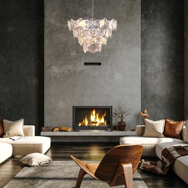 Lampadario su catena DIANA 6xE14/40W/230V cromo opaco