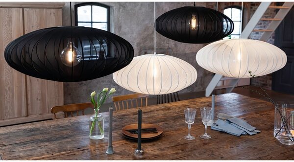 Lampada a sospensione bianca con paralume in tessuto ø 60 cm Florence - Markslöjd