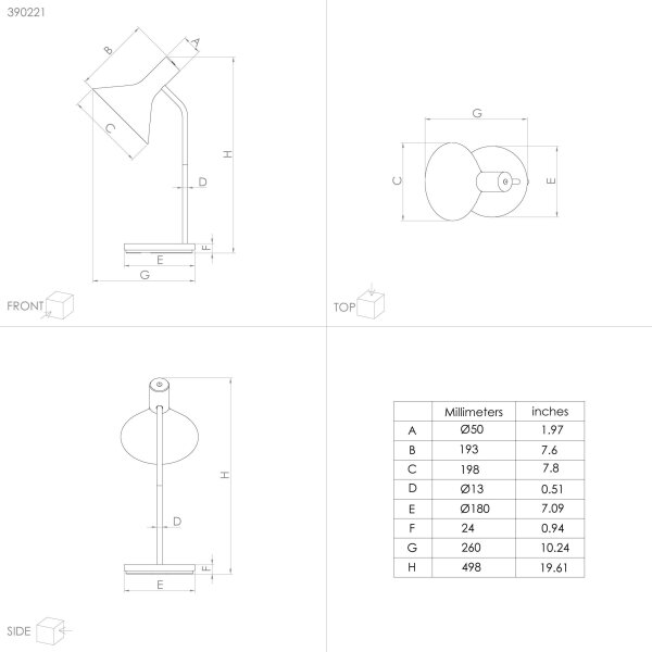 Eglo 390221 - Lampada da tavolo MORESCANA 1xE27/28W/230V nero