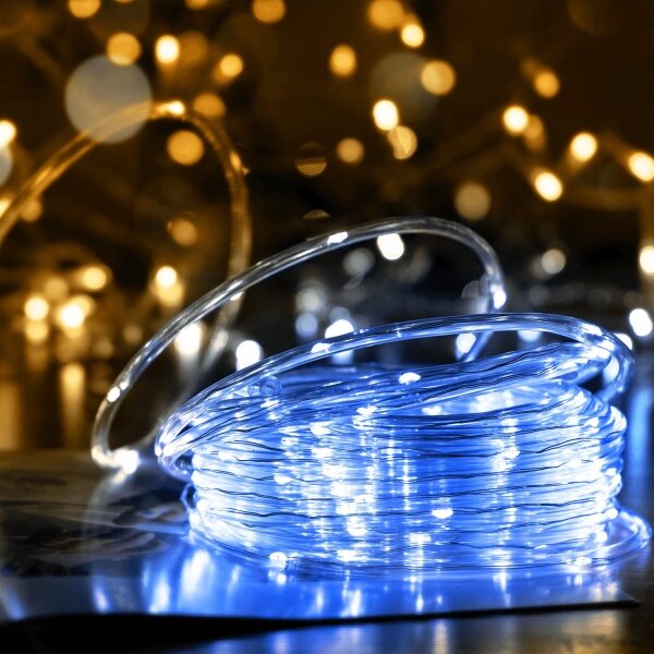 Aigostar - Catena luminosa solare a LED 100xLED/8 funzioni 12m IP65 bianco freddo