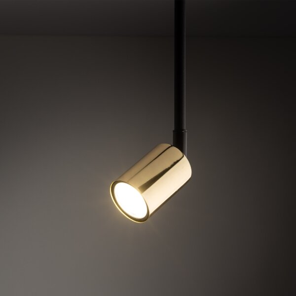 Lampadario a sospensione con supporto rigido per sistema a binario TOP 1xGU10/10W/230V oro/nero