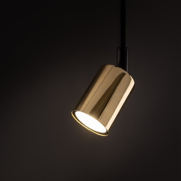 Lampadario a sospensione con supporto rigido per sistema a binario TOP 1xGU10/10W/230V oro/nero